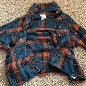 American eagle cropped flannel